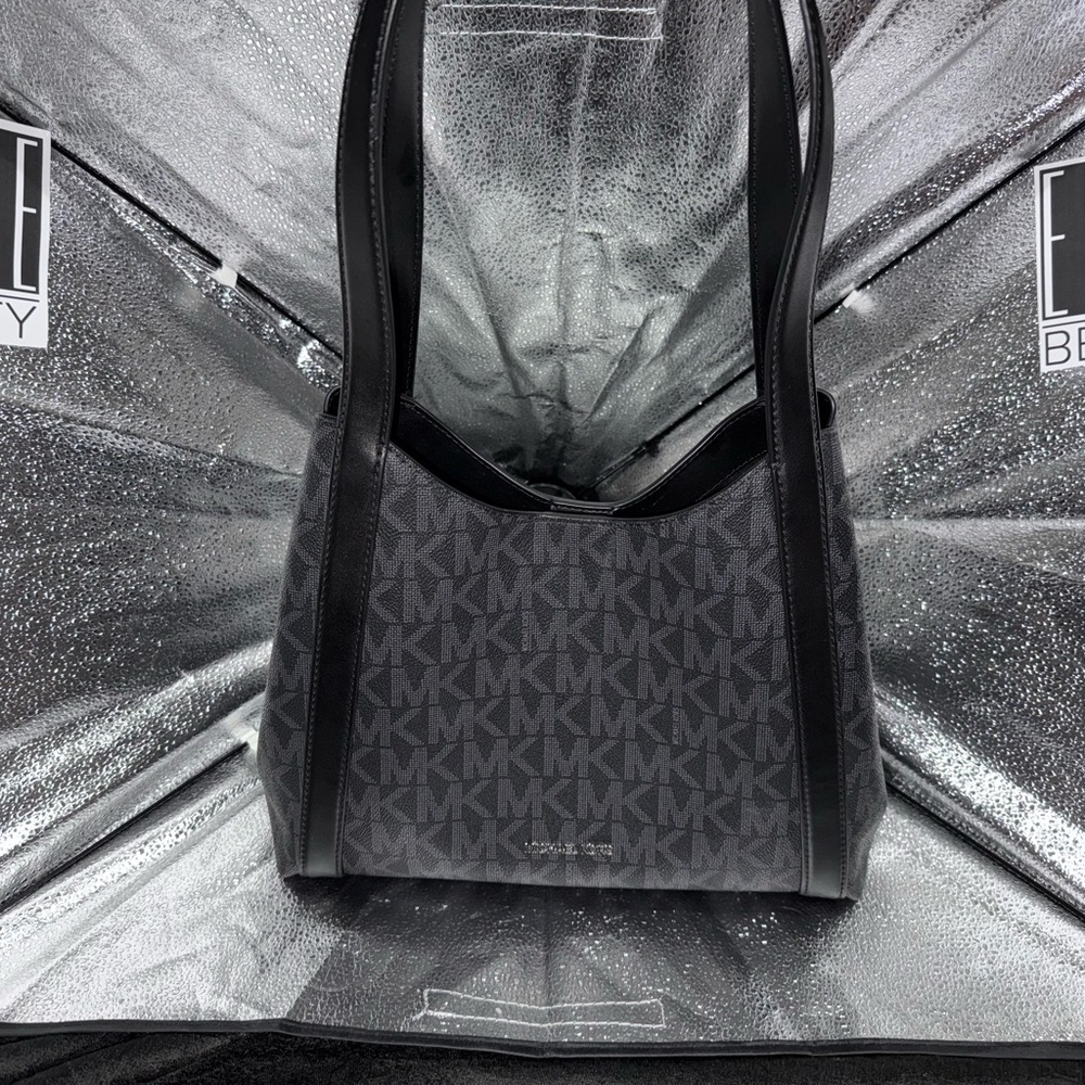 Michael Kors Black and Gray Signature Tote